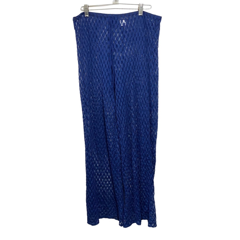 Jordan Taylor Women Sz XL Pull On Mock Drawstring Swim Pant Cover Up Blue Net